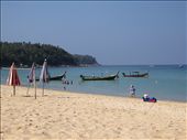 Karon Beach.  Kata Beach is on the other side of the rocks.: by anealis314, Views[991]