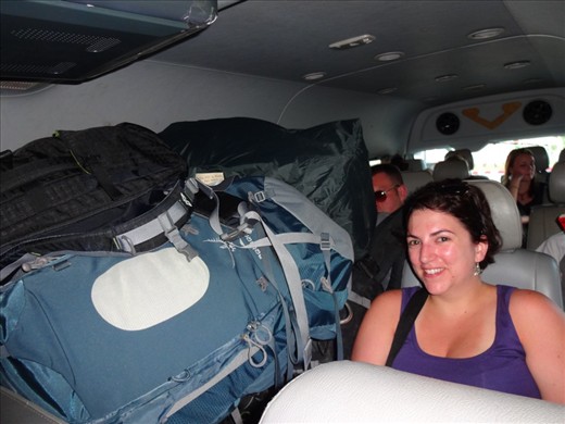 For a 5 hour bus ride i feared one wrong turn would send this avalanche of bags on top of me.