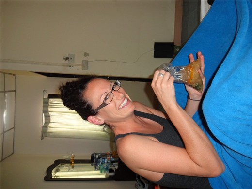 when you order soup to go, they give it to you in a plastic bag.  then you have to maneuver eating it out of said plastic bag.  