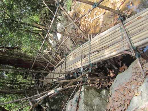The bridge to the waterfall.  Very Indiana Jones.  We were pretty apprehensive when we got to it.  Then I said, f*ck it, and went for it.