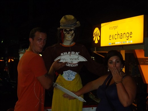 This is a scary doll, used as a landmark to meet up with our new friends.   This is pre-texting shit.