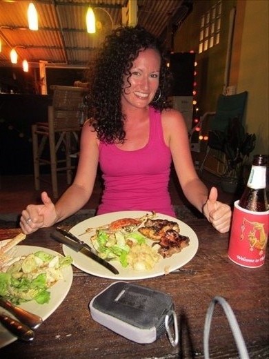 We were invited to a BBQ at a bar near our hotel.  We were very excite because we had made friends!