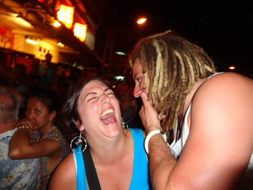 Whatever he is saying is either incredibly funny or I can't understand him.