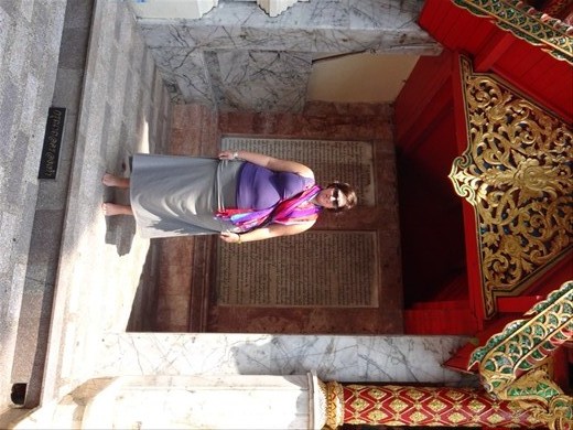 going barefoot for Buddha.