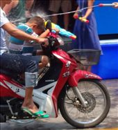 It's understood that you don't throw water on monks or police officers.  However, a girl did throw a bucket of water on a police officer passing by on a motorcycle.  He immediately stopped and glared at our group.  It was a tense few moments.   : by anealis314, Views[339]