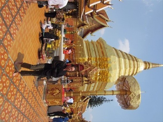 By the way, the tile floor is very hot!