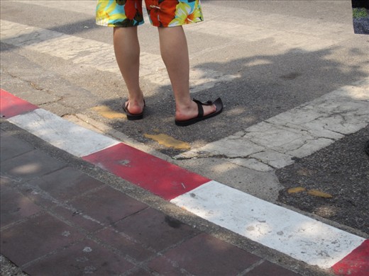 strangest shoes i've ever seen.  the tops of the flip flop came to a point and curved upward.  