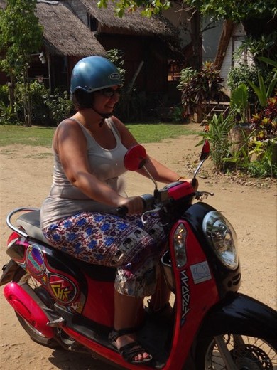 Learning to drive in the yard, much like how I learned to ride my bike.