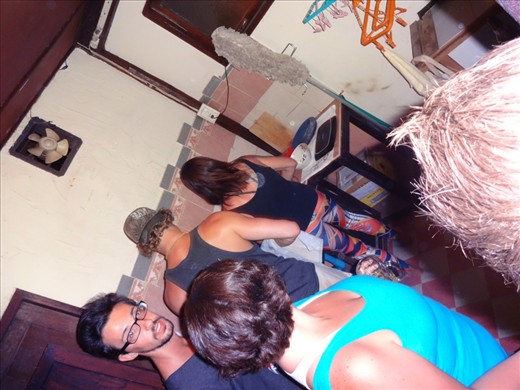 Cleaning up after dinner. Other than our water bottles, these are the first dishes we've washed in 6 weeks!