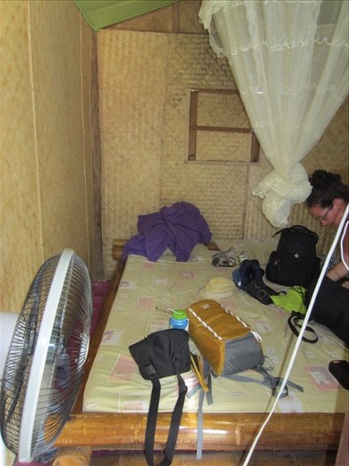 Very small, which is okay.  But notice the mosquito net.  Required sleeping apparatus.  We also had a gecko and roach in our room