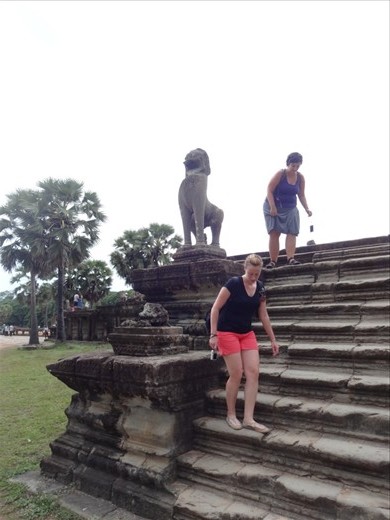 Stairs that were still intact were very steep, tall, and so short you had to walk up and down them sideways.  