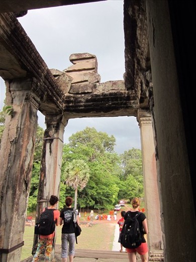 Checking out the younger monks while they were chanting..