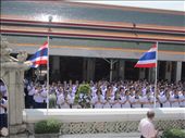 The following day was Big Buddha Day, a national religious holiday.  As we were touring the temple, these girls came filing in around the Buddha and were singing.: by anealis314, Views[411]