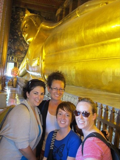 Wat Pho is known for the Reclining Buddha that is 160 ft in length.