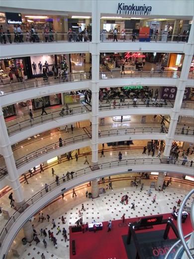 Mall at the Petronas Towers.  Huge and so many people.  It is also the first place we have been to where merchandise is more expensive here than in the US.