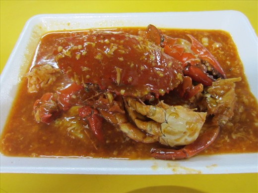 The infamous chili crab.  I thought I was ordering boiled crab seasoned with chili pepper.  Clearly I was wrong.