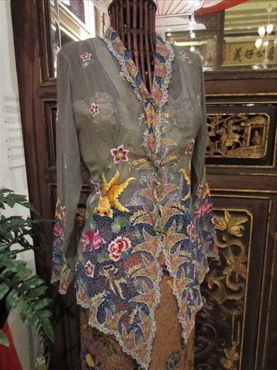Clothing worn by the Peranakan women.  All hand stitched.  