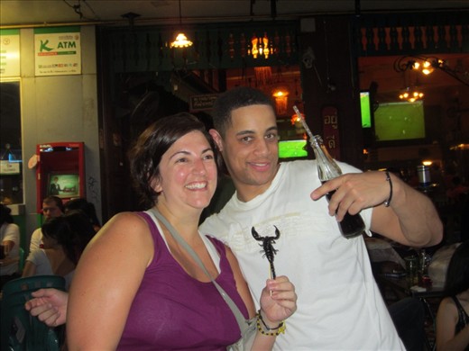 I'll be honest, this British guy, whose name was also Ashley, talked me into eating a scorpion.  He said we could share it. 