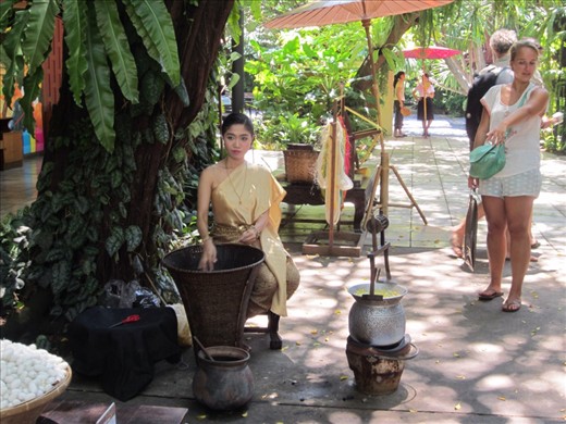 Entrance to the Jim Thompson House museum.  Jim Thompson was an American architect who moved to Thailand after WWII, after visiting it during the war and falling in love with it.  He mysteriously disappeared, but not before revitalizing the Thai silk industry.  
