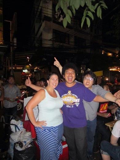 i asked to take a photo with these guys because of the lsu shirt.  they had no idea what was going on but were happy to take a photo with me!