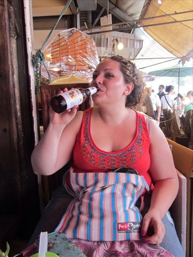 cooling off with a refreshing Thai beer, Singha