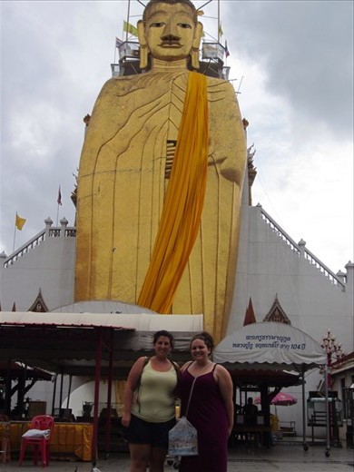 Our tuk-tuk ride landed us at this temple and Buddha for Big Buddha Day.