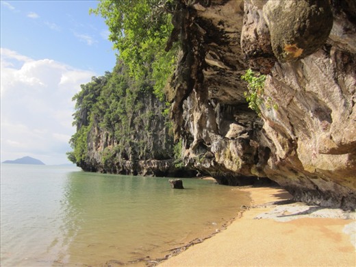 We walked through a cave, knee deep in water..........