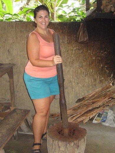 and grind them.  (Yes, they hand-grind all of the beans.)