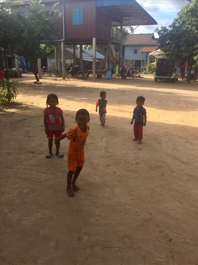 Playing soccer with the kids at the eco  village