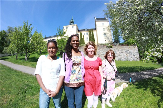 At Tyreso Castle in Stockholm, Sweden with my cousin Tracey and family friends