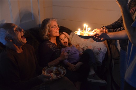 Blowing out the birthday candles