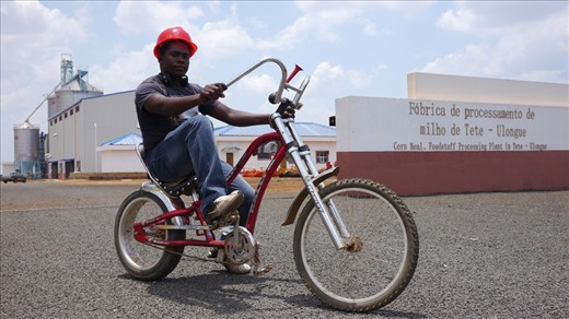 Richard works at a corn processing facility recently built by the Chinese. It is intended to boost local capacity for producing cornmeal, a staple in the northern Mozambican diet.