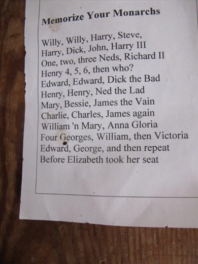 An *AWESOME* verse for learning the monarchs of England, from William the Conqueror to Elizabeth II