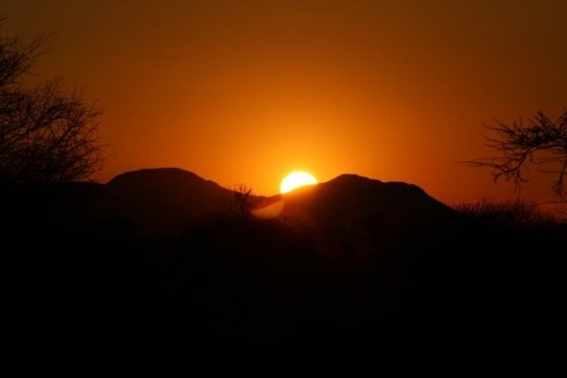 Sunset on our first day in Africa