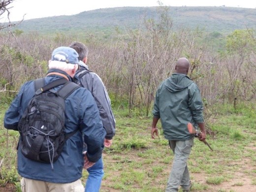 On an early morning walk with our guide Somora in Hluhluwe-Infolosi National Park.