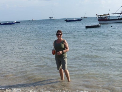Orange Fanta in the surf near Maputo, Mozambique