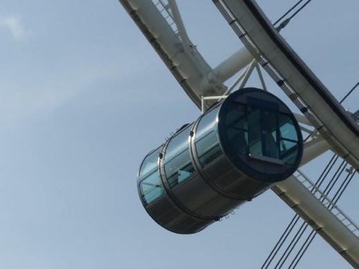 One of the cars on the Singapore Flyer, bigger than the London Eye