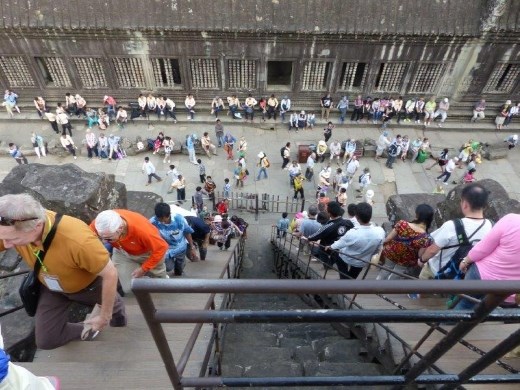 Stairs to the highest point at the Angkor Wat temple