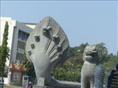 Seven-headed naga (cobra) guarding the king's palace, Phnom Penh.: by anijensen, Views[501]