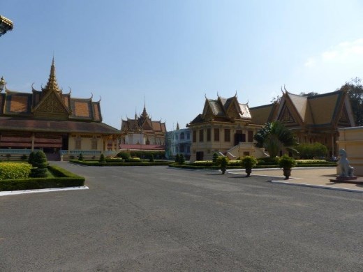 The royal palace courtyard, Phnom Penh