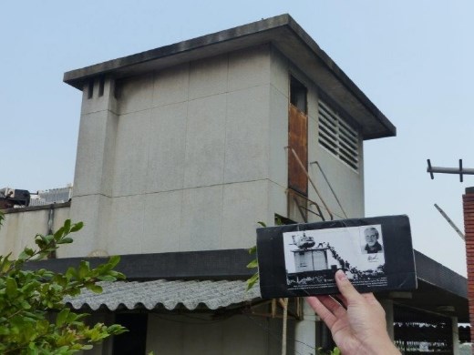 On the roof of the CIA building, where the last US helicopter landed on top of the elevator shaft during the evacuation of Saigon in 1975