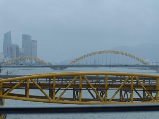 Dragon Bridge (background) near Da Nang