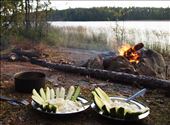 After a long paddling day a nice dinner and a warm bonfire: by anima, Views[201]