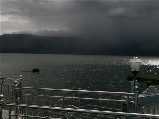 Singkarak Lake still looks so beautiful although the weather was overcast, I took this photo in one of the mosques on the shores of the lake.  I almost missed the car because it was stunned to see it