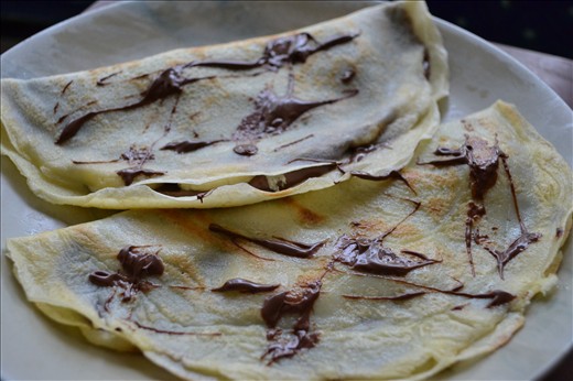 Seaside Banana Chocolate Crepes made at home