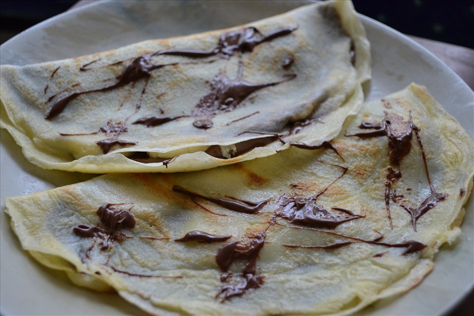 Seaside Banana Chocolate Crepes made at home