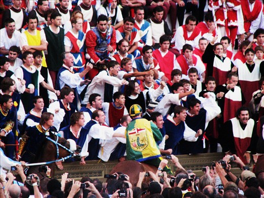 Palio in Siena,a traditional racecourse in the old city. (2010)