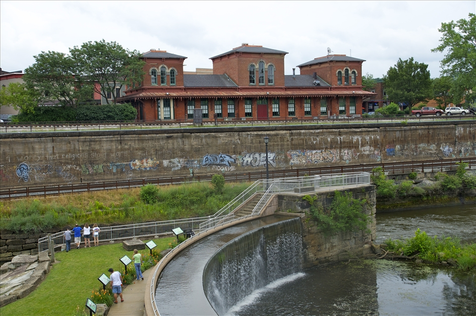 Old train station by the river: Kent was born as a railroad and river town.