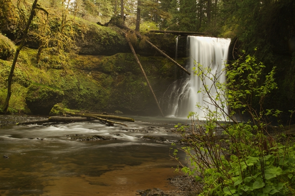 One of the impressive waterfalls at the Silverfalls state park -Upper North falls, Oregon
