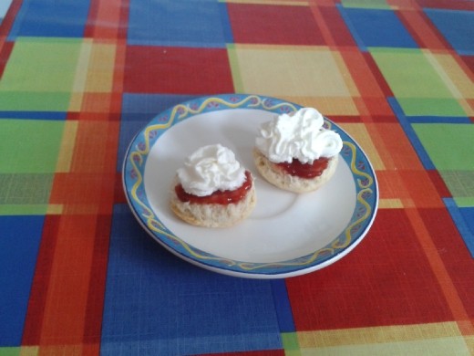 Scones with jam and cream Scones with jam and cream